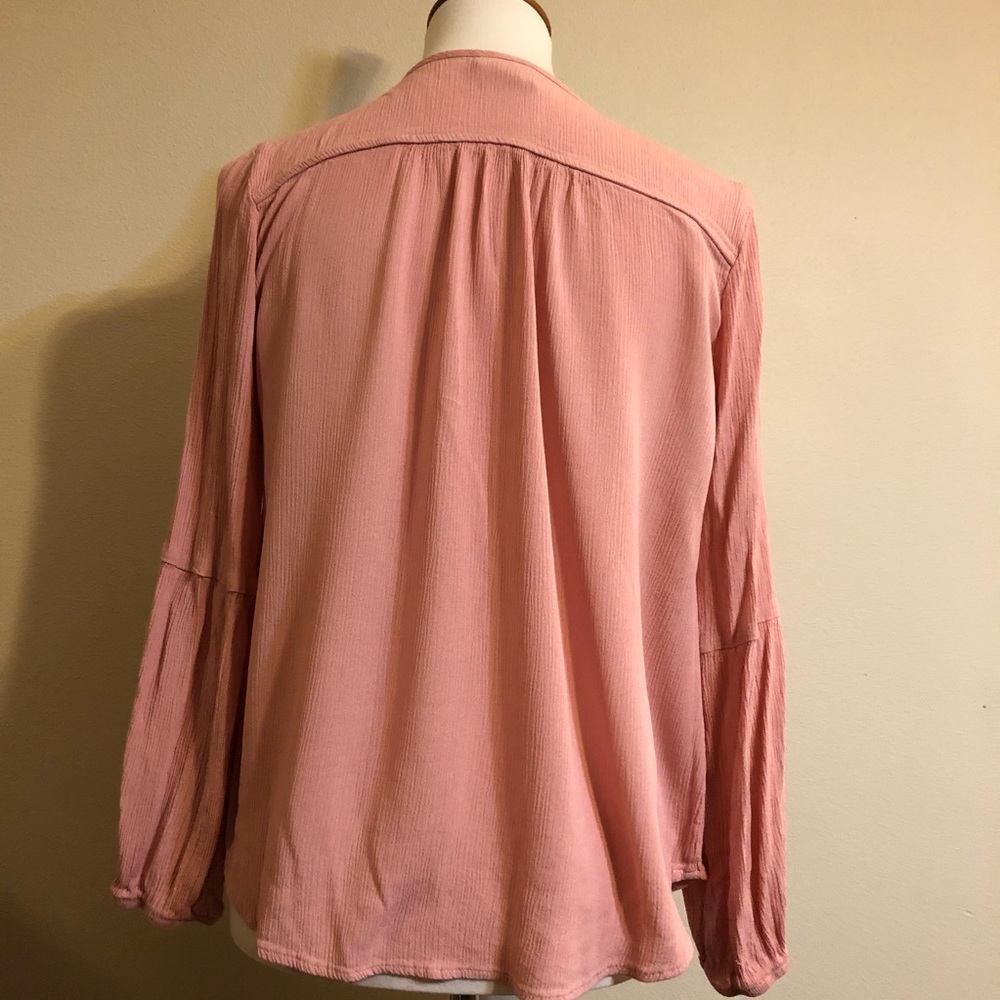 Knox Rose Pink Boho Long Sleeve Embroidered Top - Picture 6 of 8